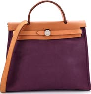Pre-Owned Hermes Herbag Zip Leather and Toile 31