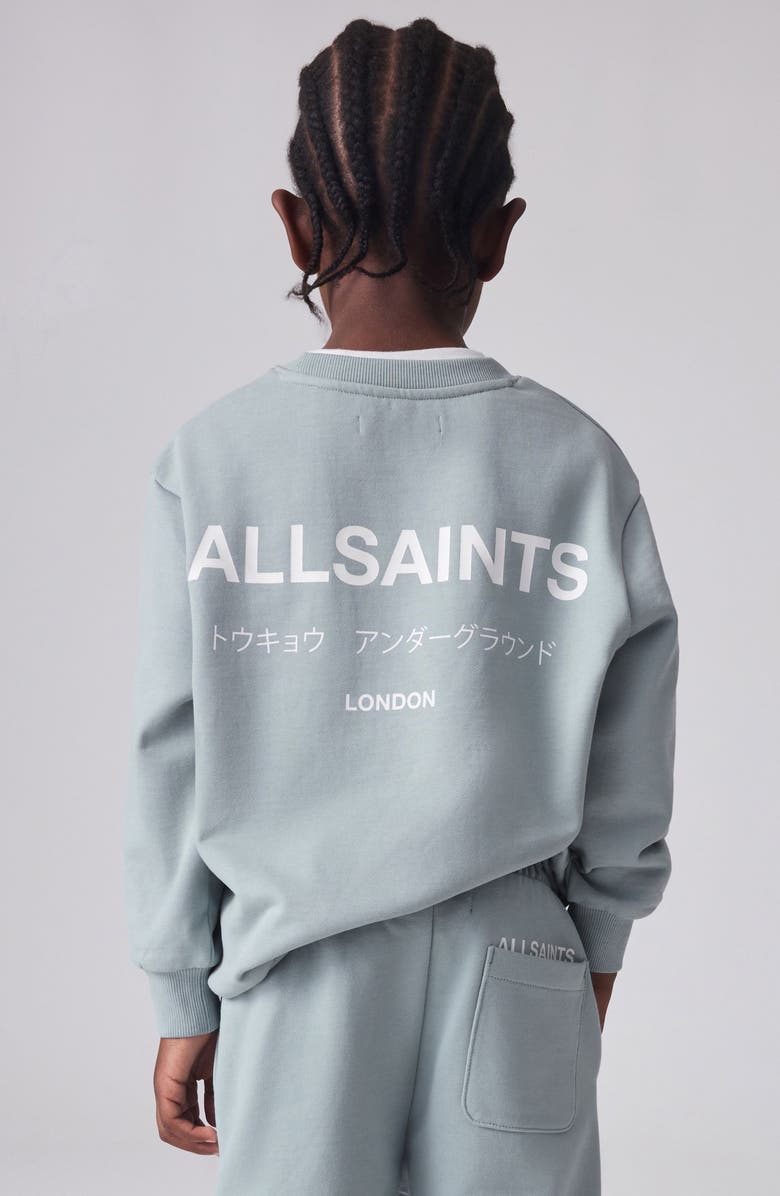smALLSAINTS by ALLSAINTS Kids' Underground Oversize Crewneck Logo Sweatshirt, Alternate, color, 