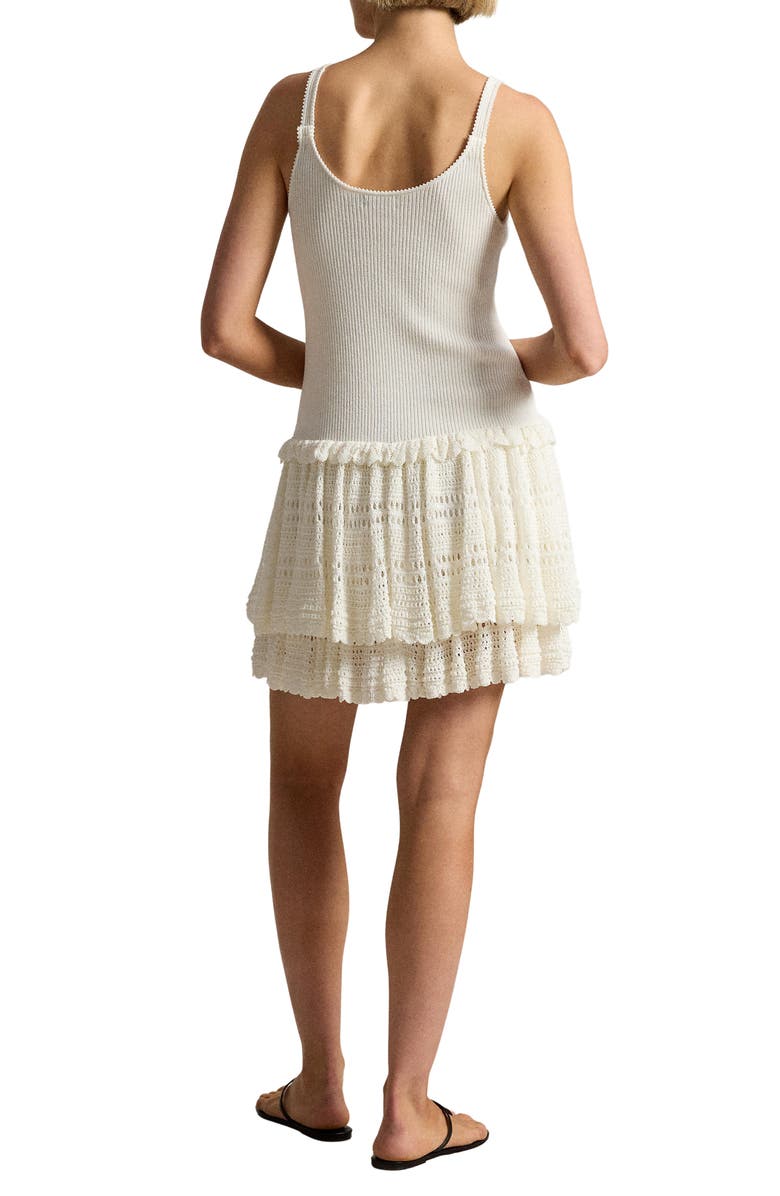 Polo Ralph Lauren Tiered Pointelle Tank Dress, Alternate, color, White
