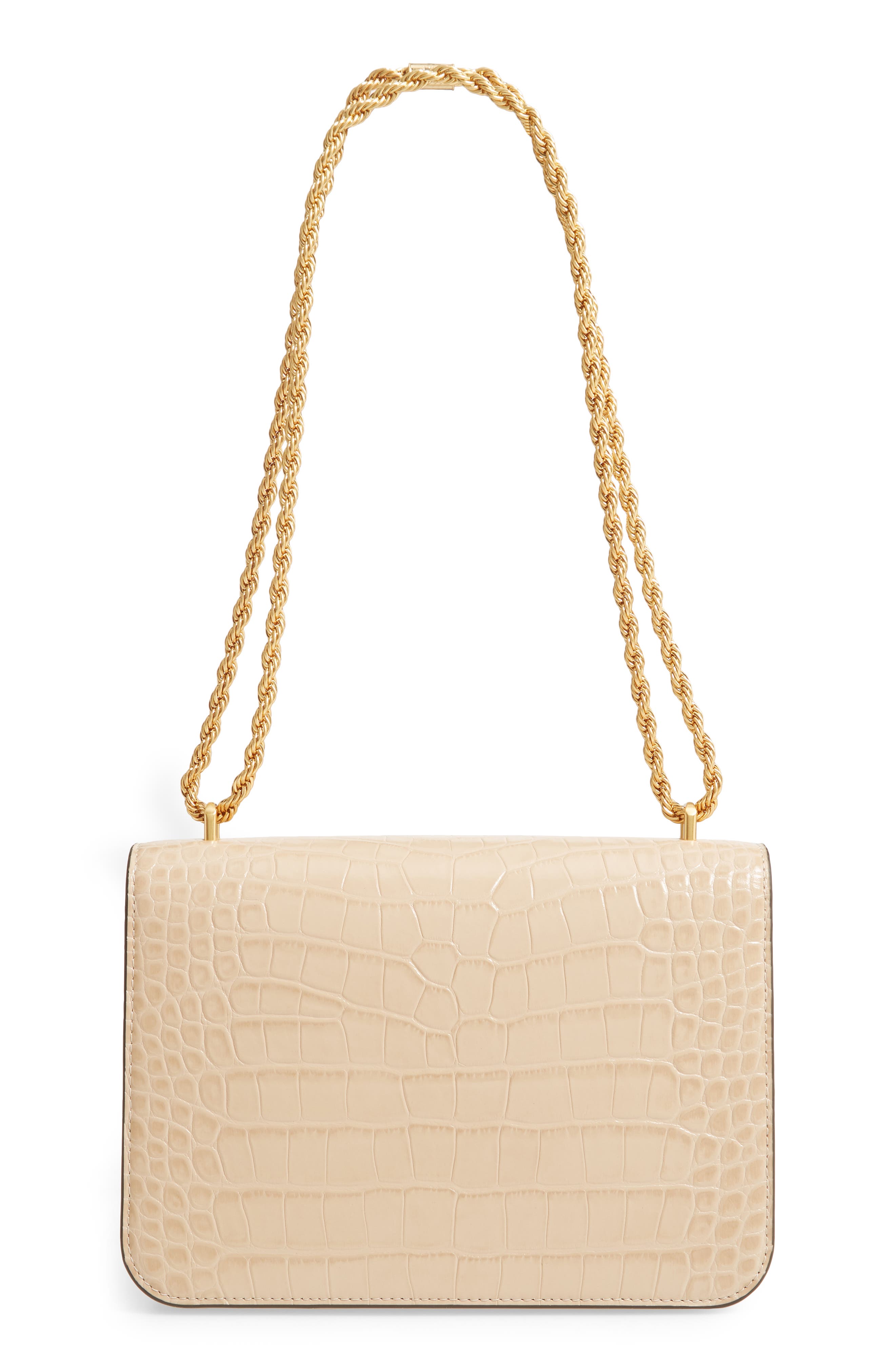 Tory Burch Eleanor Croc Embossed Leather Convertible Shoulder Bag, Alternate, color, 