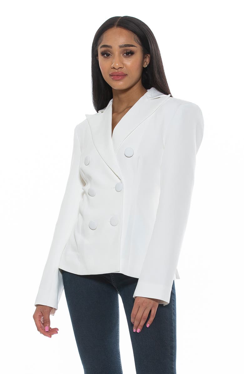 Alexia Admor Lianne Classic Double Breasted Button Front Closure, Alternate, color, Ivory