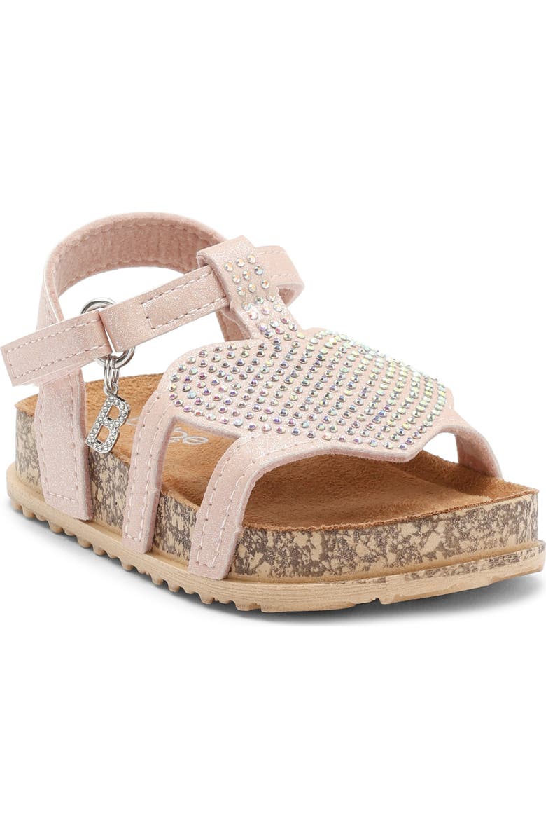 bebe Rhinestone Embellished Sandal, Main, color, Pink