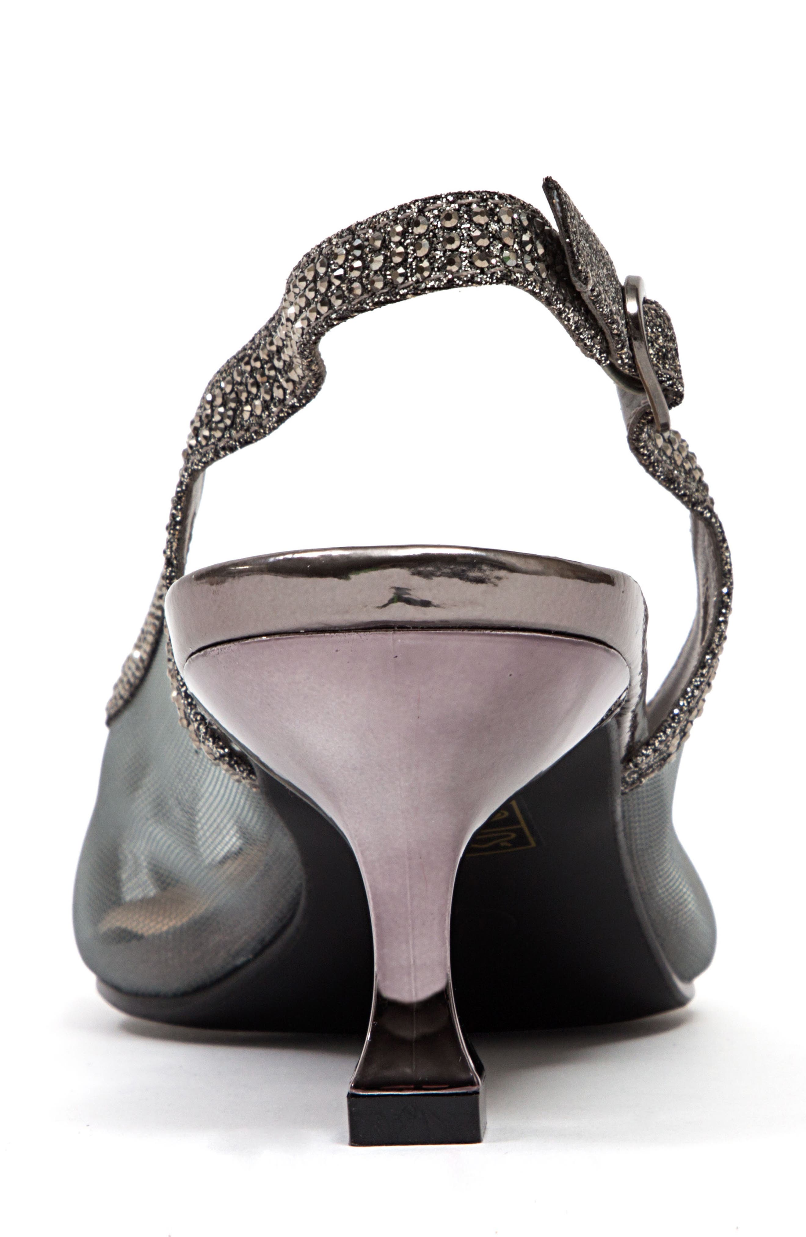 Macy Mesh Rhinestone Slingback Pump, Alternate, color, PEWTER