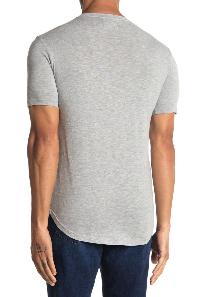 Scallop Slub Crewneck T-Shirt, Main, color, LT HEATHER GREY