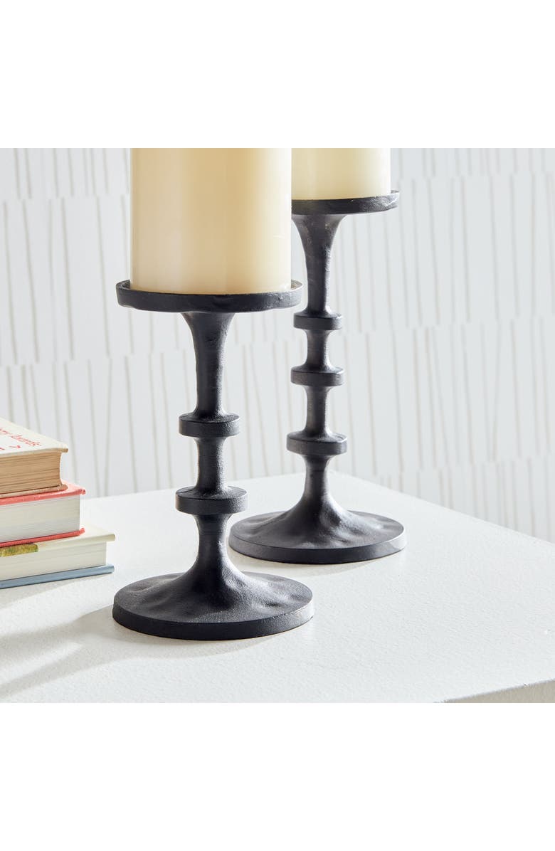 Napa Home & Garden Abacus Petite Candle Stands, Alternate, color, Black