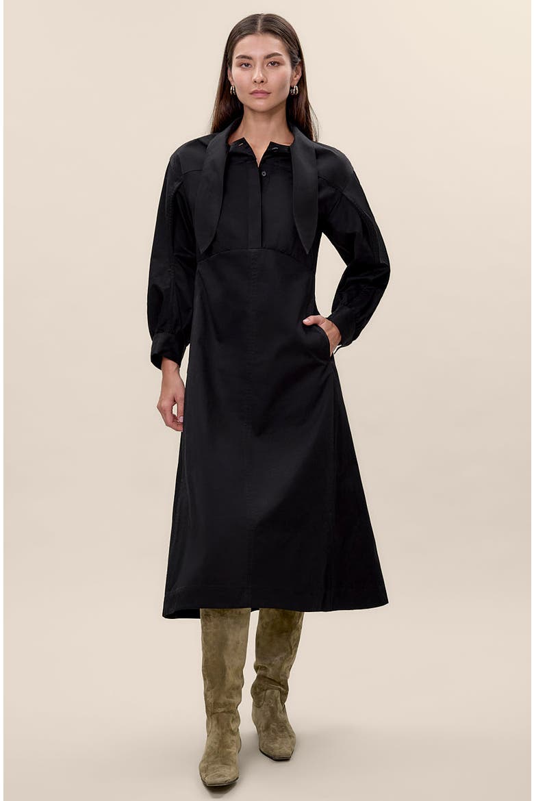 Elspeth Twill Dress, Main, color, Black