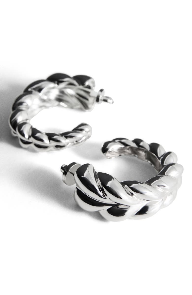 MANGO x Kaia Gerber Embossed Hoop Earrings, Main, color, 