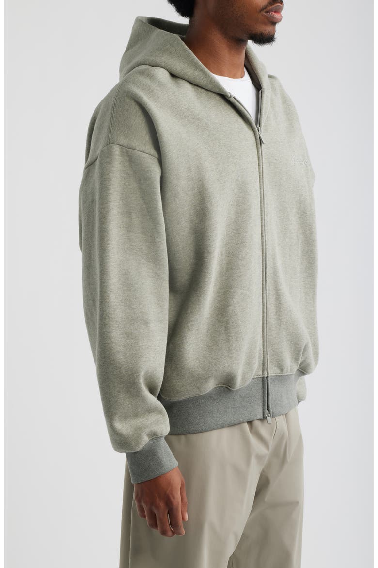 Signature Classic Fit Zip Hoodie, Alternate, color, CONCRETE/DARK CONCRETE HEATHER