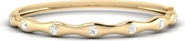 Everlee Ripple Edge Inlay Bangle Lab Diamond in 14K Gold