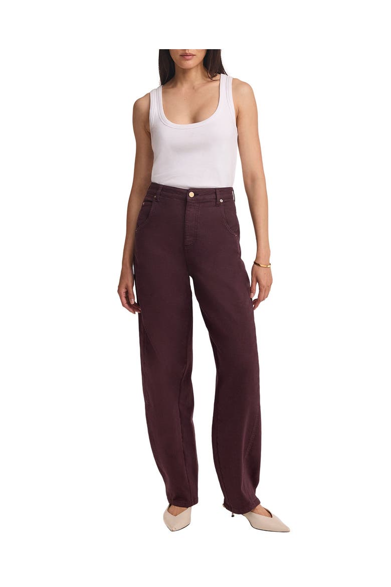 Ultimate full-length tapered leg Barrel Jeans, Alternate, color, Burgundy