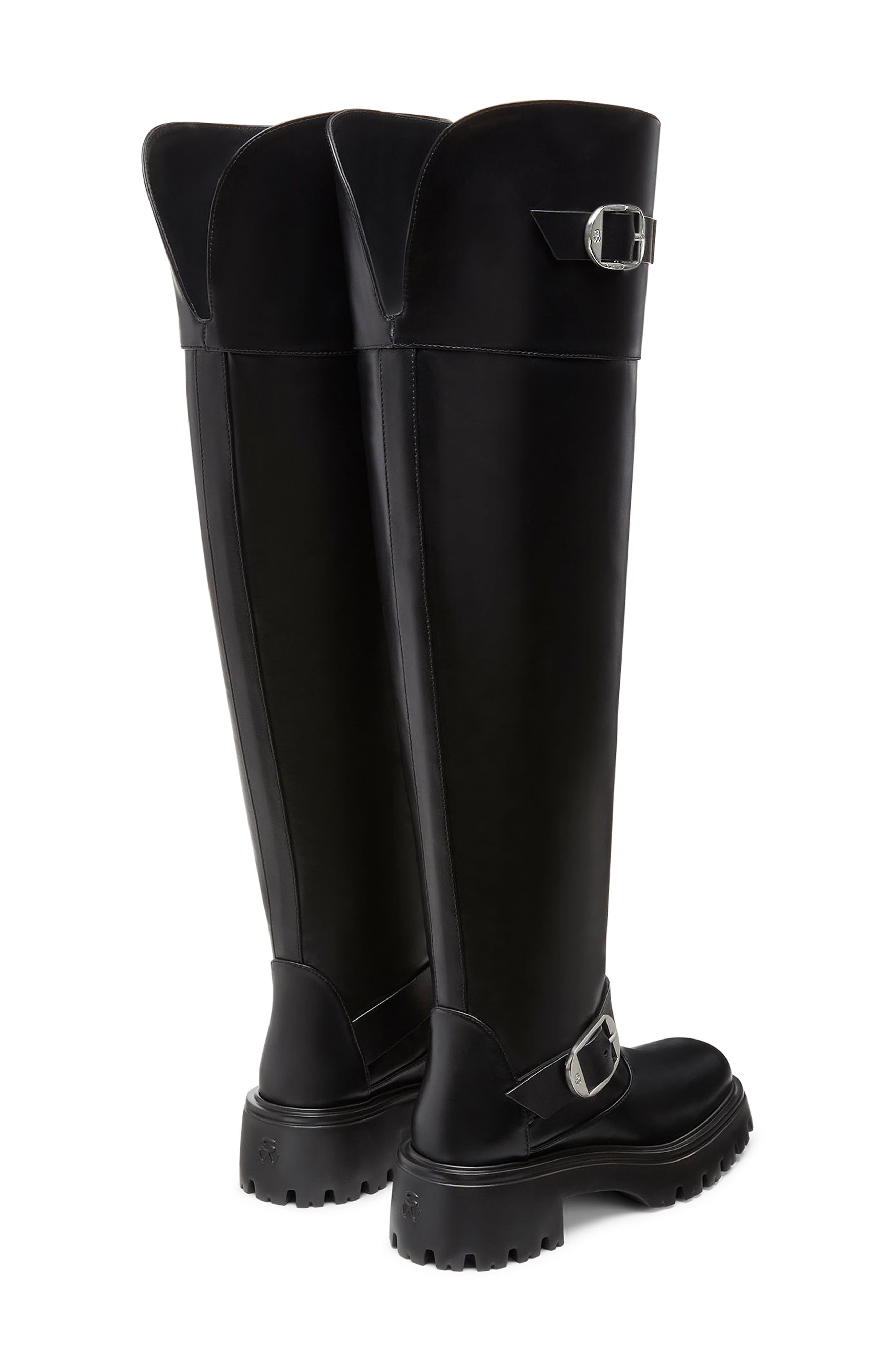 Stuart Weitzman Emerson Buckle Over the Knee Boot, Alternate, color, Black