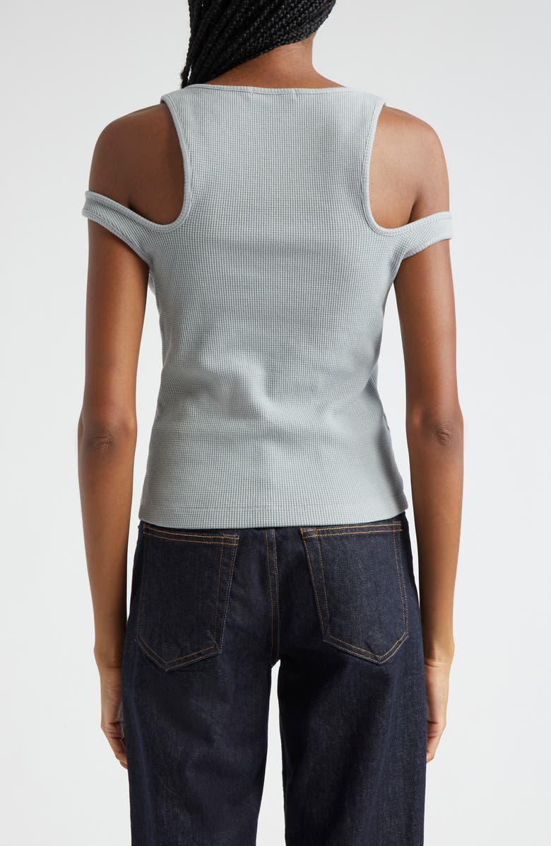 K.NGSLEY Gender Inclusive Two-Way Cold Shoulder Waffle Tank, Alternate, color,
