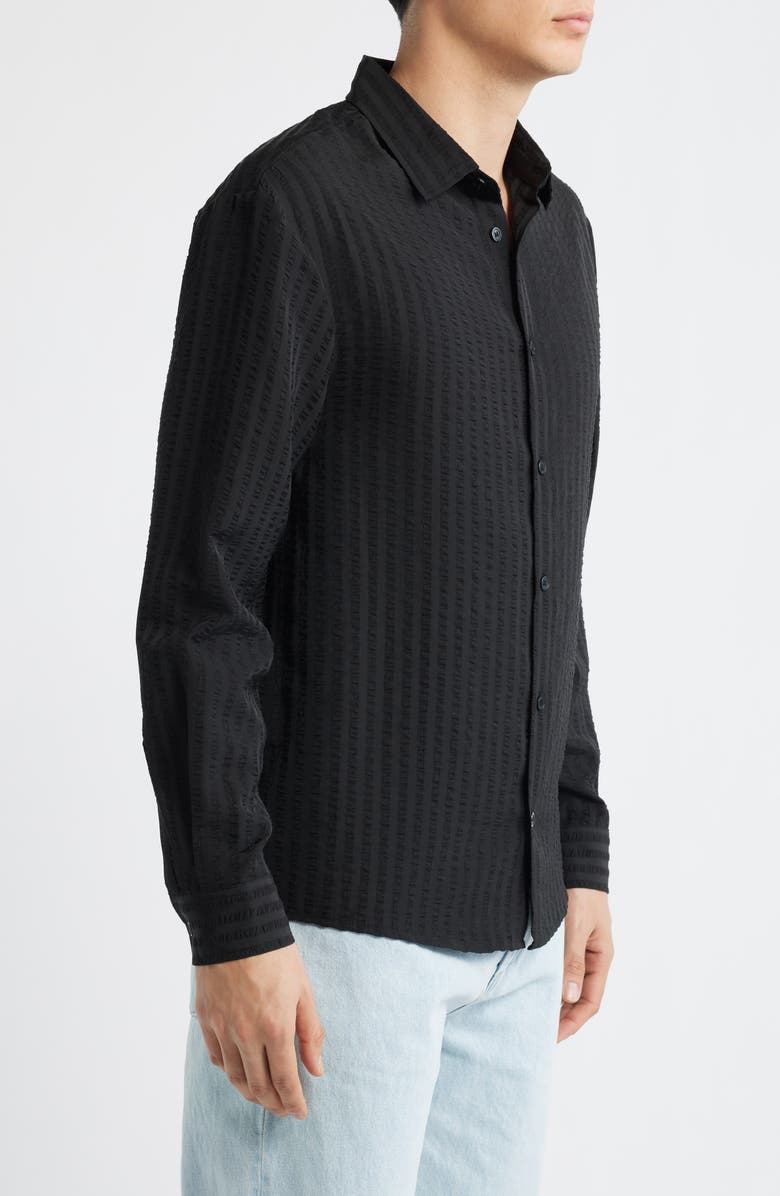 KROST Jordan Seersucker Stripe Button-Up Shirt, Alternate, color, Black