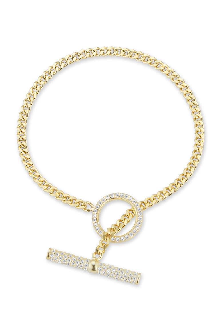 Cubic Zirconia Toggle Bracelet, Main, color, YELLOW GOLD