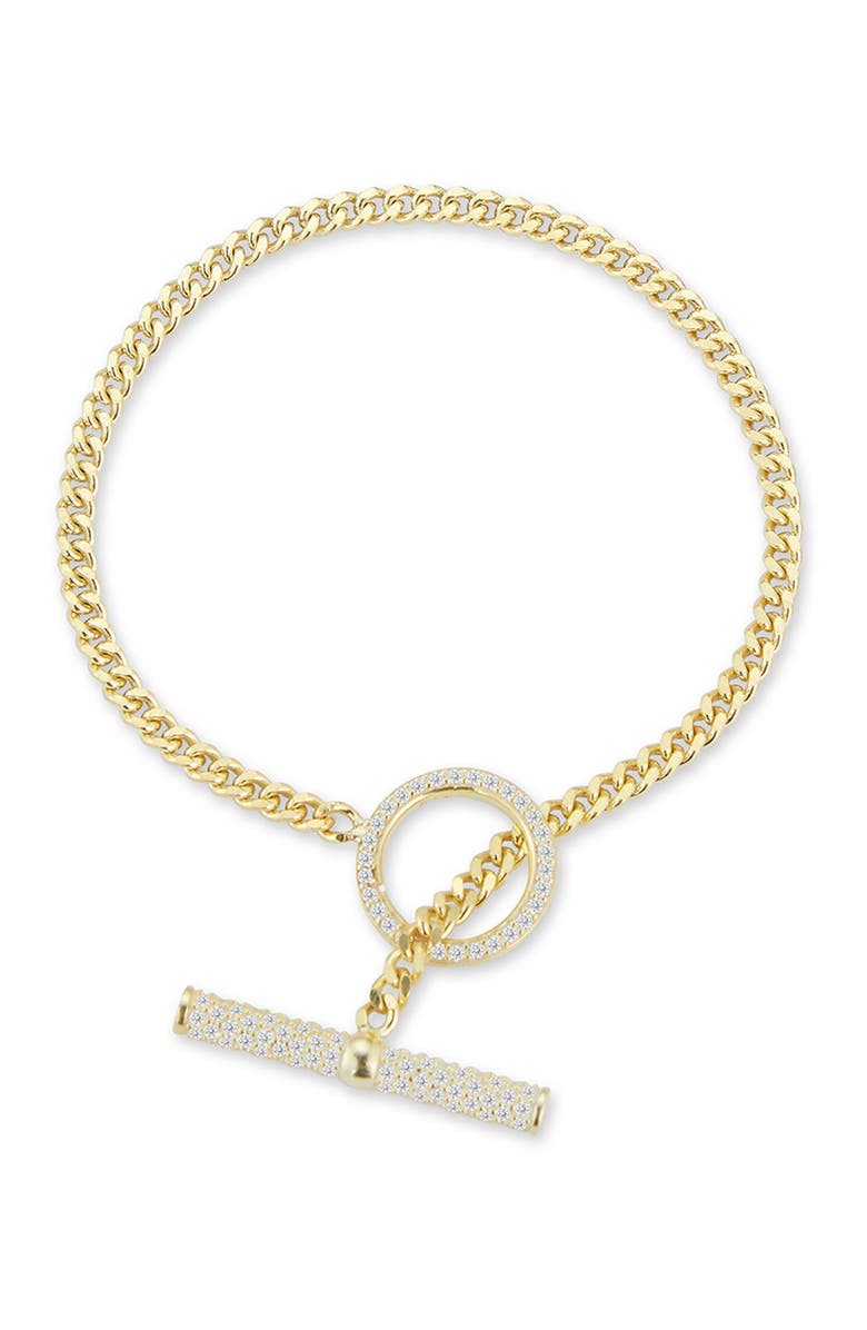 GLAZE JEWELRY Cubic Zirconia Toggle Bracelet, Main, color, Yellow Gold
