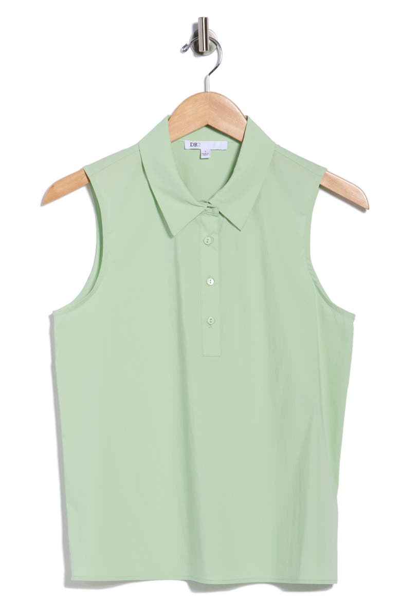 Sleeveless Poplin Polo, Alternate, color, GRASSY GREEN