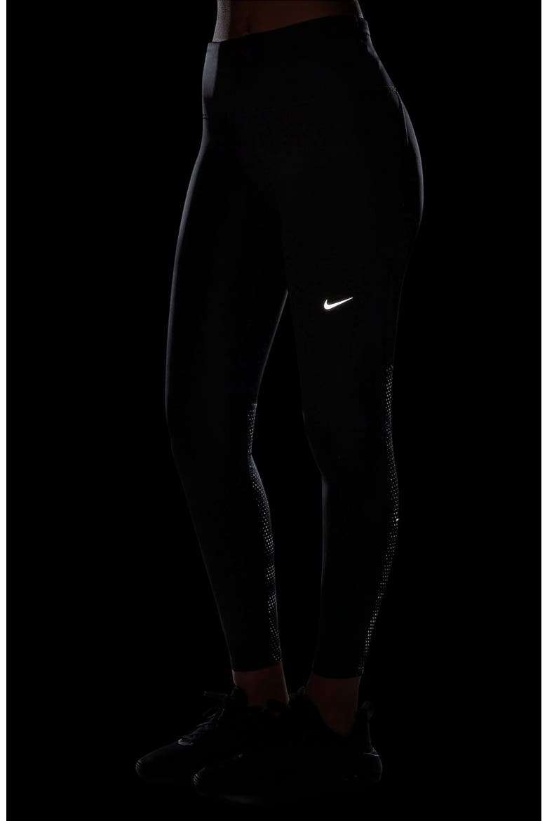 Dri-FIT Tempo High Waist 7/8 Leggings, Alternate, color, BLACK/ REFLECTIVE SILVER