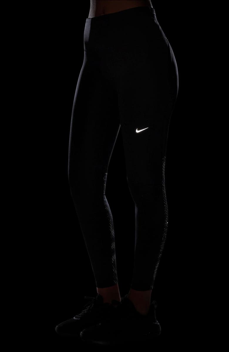Nike Dri-FIT Tempo High Waist 7/8 Leggings, Alternate, color, Black/ Reflective Silver
