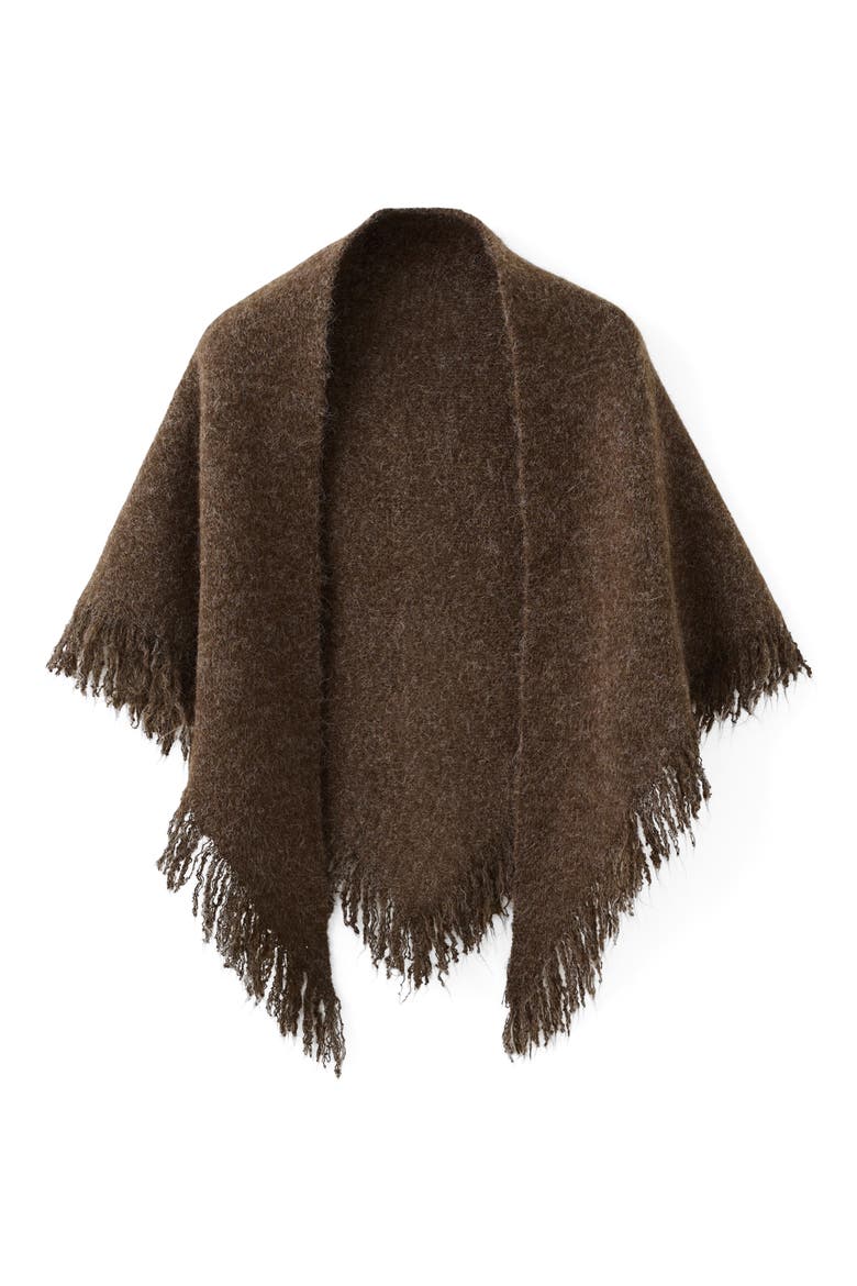 Fringed Shawl, Alternate, color, CHOCOLATE