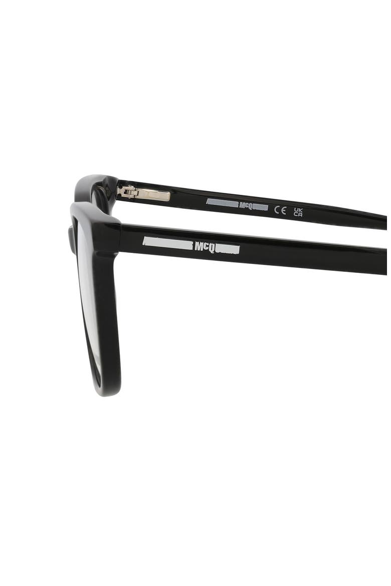 52mm Square Optical Glasses, Alternate, color, BLACK BLACK TRANSPARENT