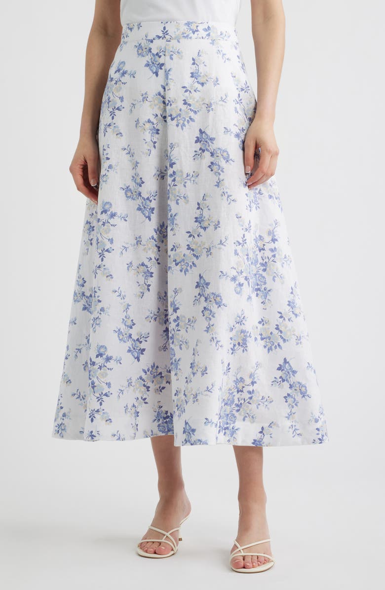 Reformation Peony Floral Skirt, Main, color, Lana