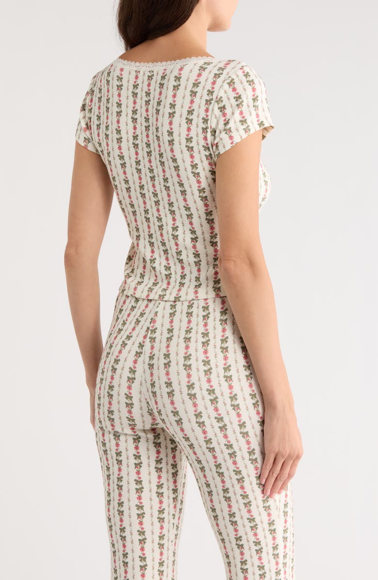 KILO BRAVA Print Short Sleeve Pajama Top, Alternate, color, Heirloom Rose