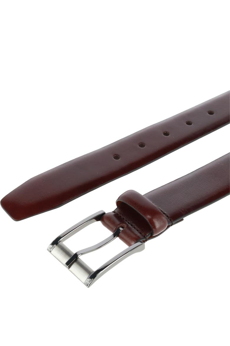 Men's Matteo 35mm Feather Edge Leather Dress Belt with Italian Buckle, Alternate, color, Brown