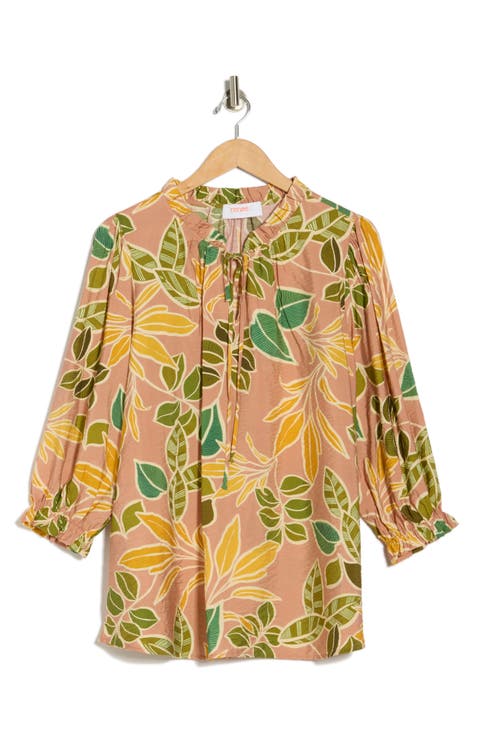 Leaf Print Top (Plus)