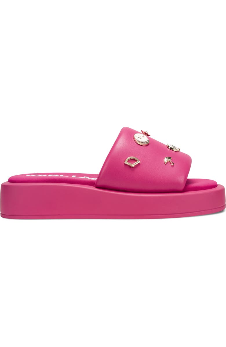 KARL LAGERFELD PARIS Opal Macaron Platform Wedge Slide Sandal, Alternate, color, Hot Pink