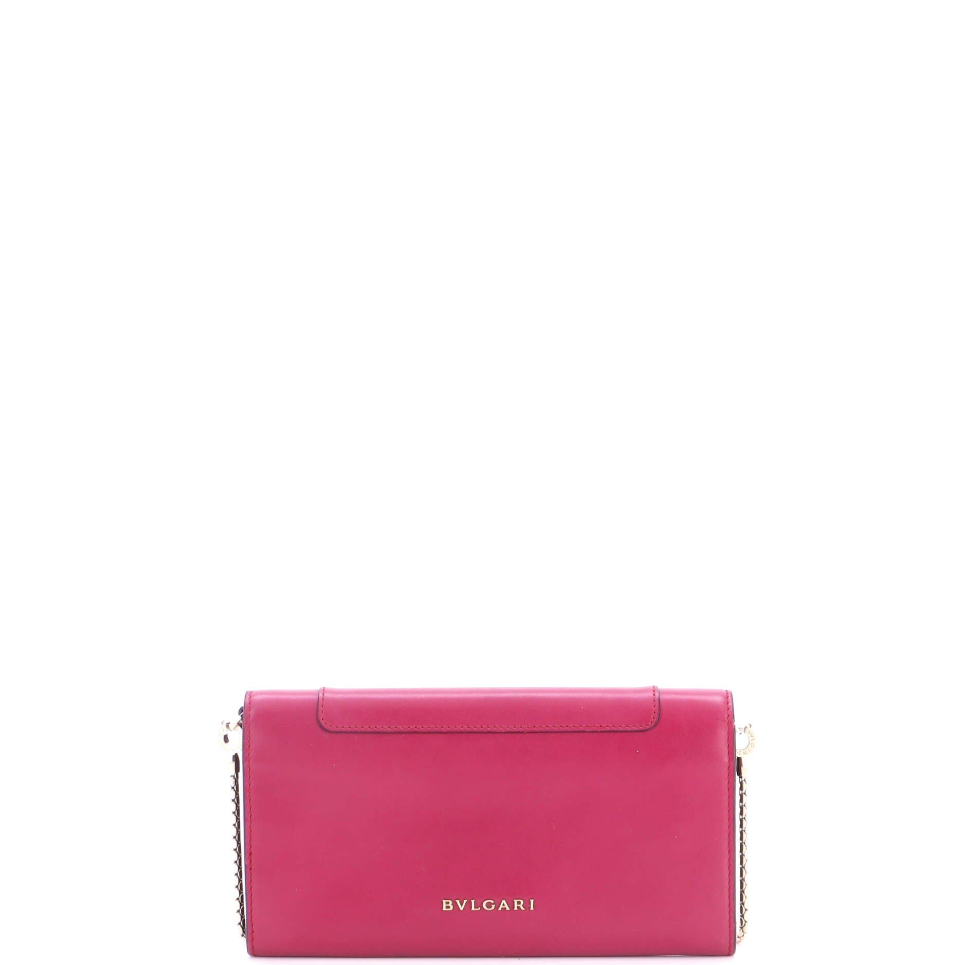 Serpenti Forever Wallet on Chain Leather Long, Alternate, color, Pink