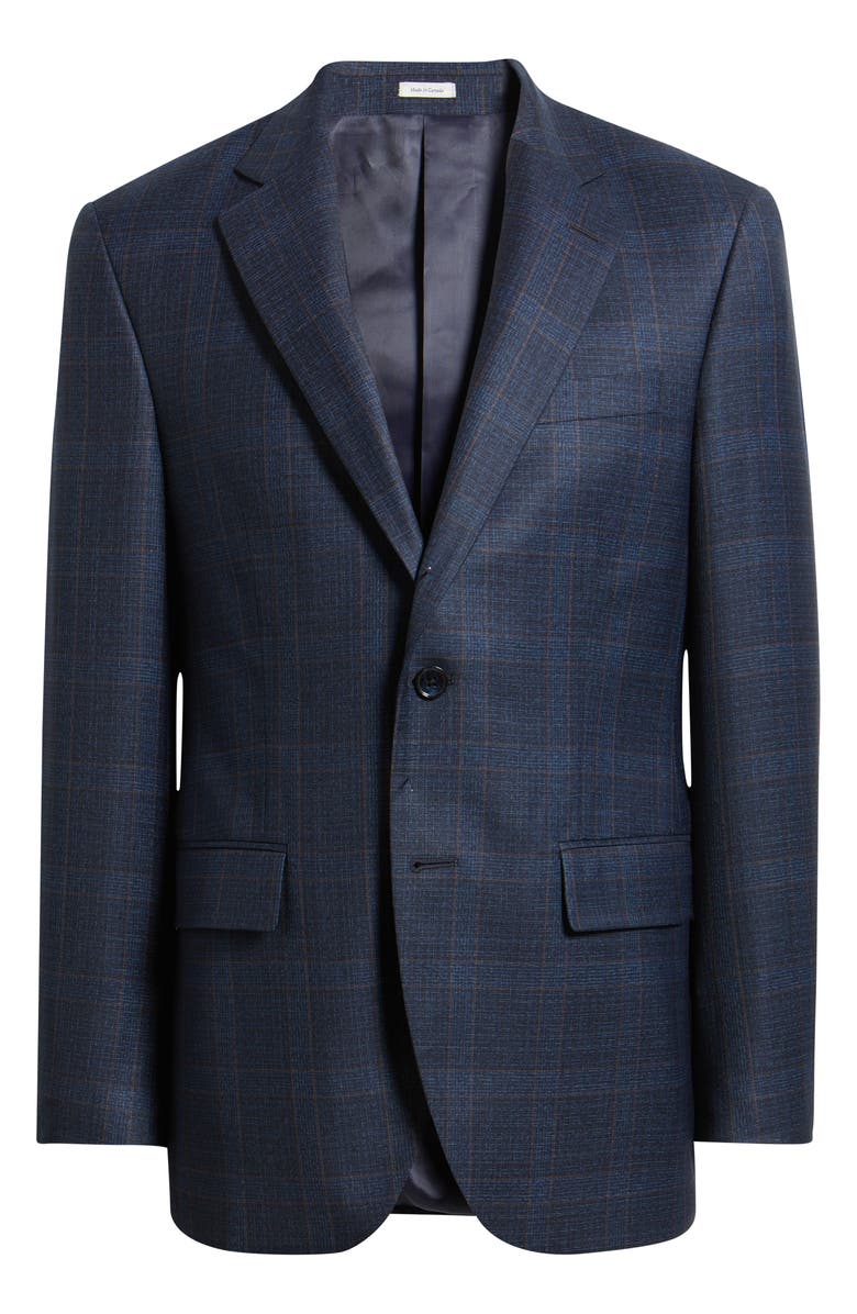 Peter Millar Flynn Classic Fit Windowpane Check Wool Sport Coat, Alternate, color, Blue