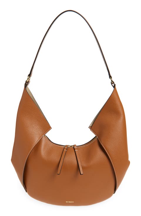 Large Riva Pebbled Leather Hobo Bag