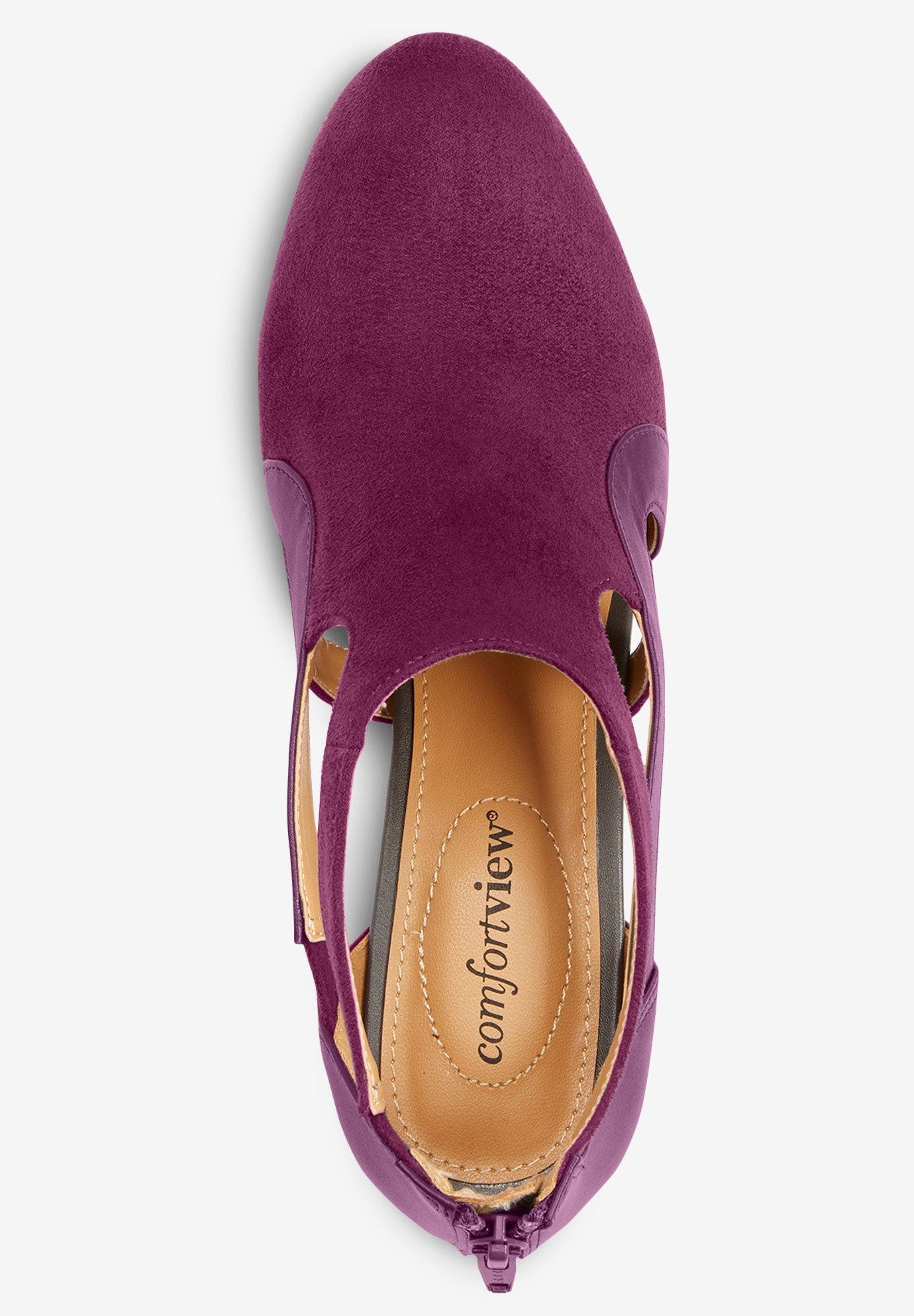 The Sage Suede Like Shootie Pump, Alternate, color, EGGPLANT