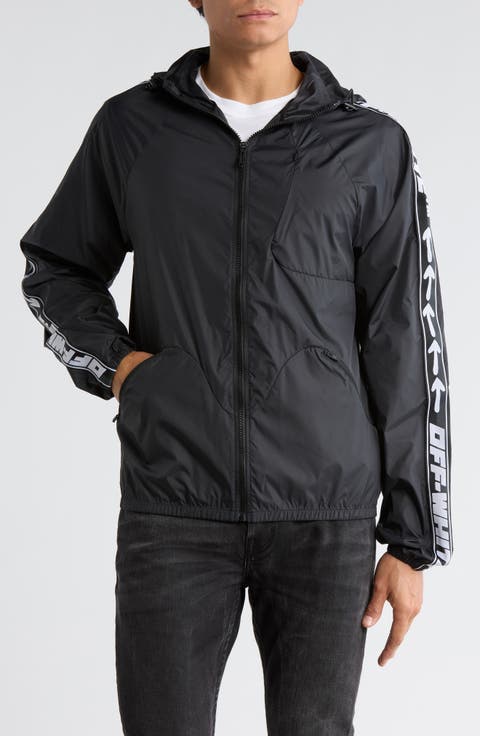 Logo Band Diagonal Outline Windbreaker