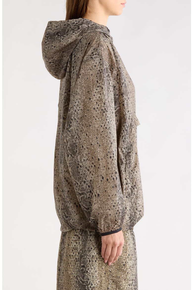 x Zendaya Python Print Water Repellent Anorak, Alternate, color, ANTLER/ BLACK
