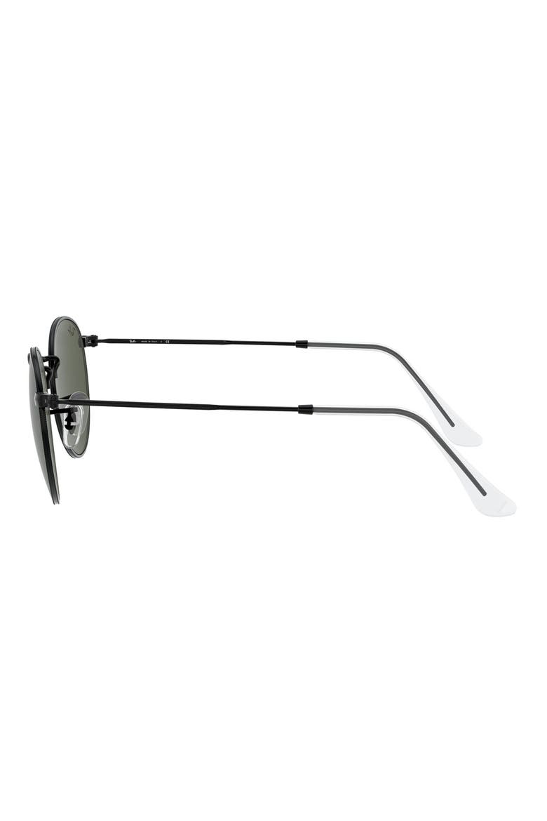 47mm Round Sunglasses, Alternate, color, SHINY BLACK