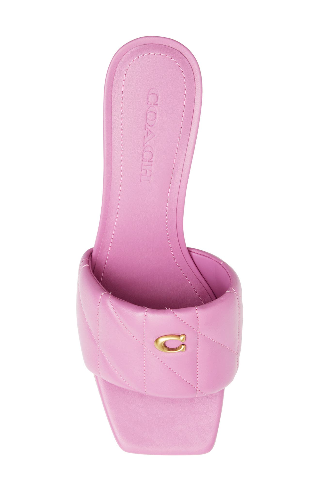 Quilted Leather Block Heel Sandal, Alternate, color, FUCHSIA.