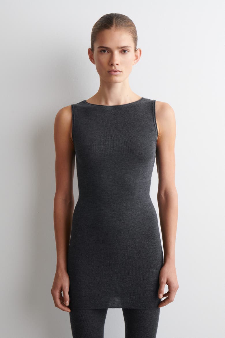 Seamless Merino Wool Mini Dress, Alternate, color, CHARCOAL MÉLANGE