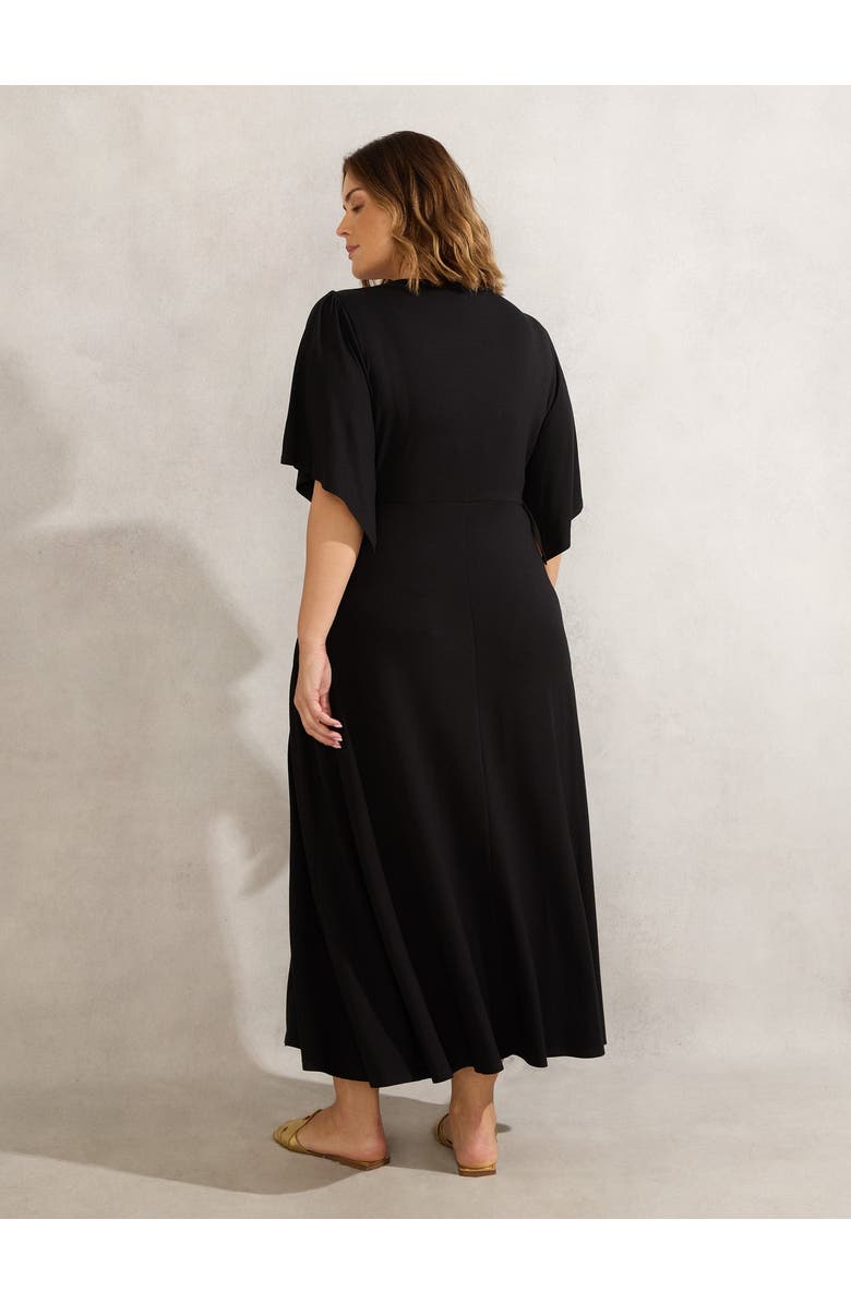 Live Unlimited Jersey Angel Sleeve Wrap Dress, Alternate, color, Black