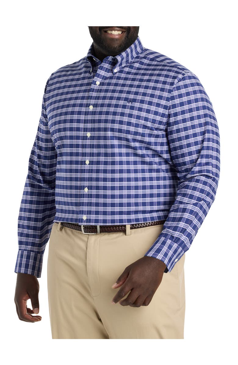 Brooks Brothers Non-Iron Check Sport Shirt, Alternate, color, Navy Purple Check