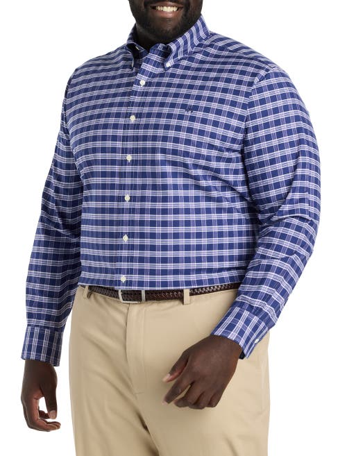 Brooks Brothers Non-iron Check Sport Shirt In Navy Purple Check