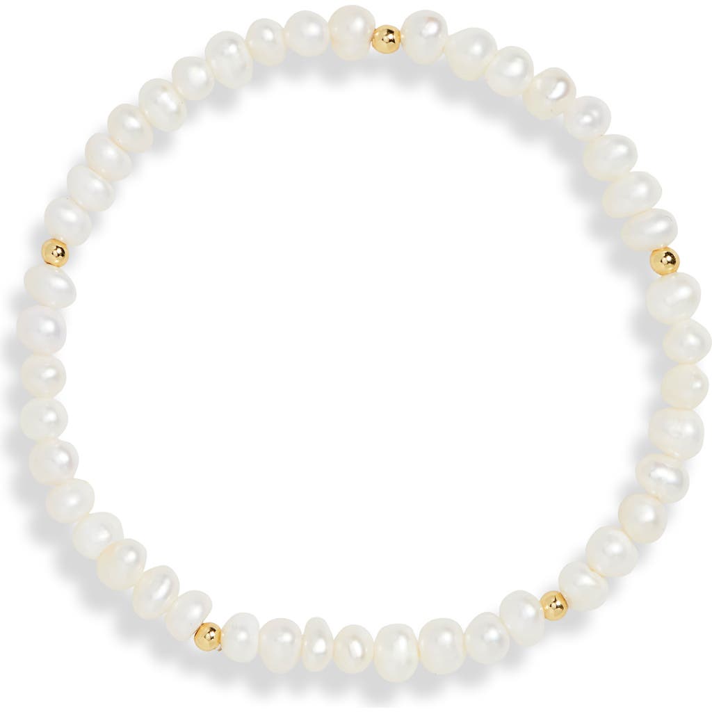Argento Vivo Sterling Silver Cultured Pearl Stretch Bracelet In White
