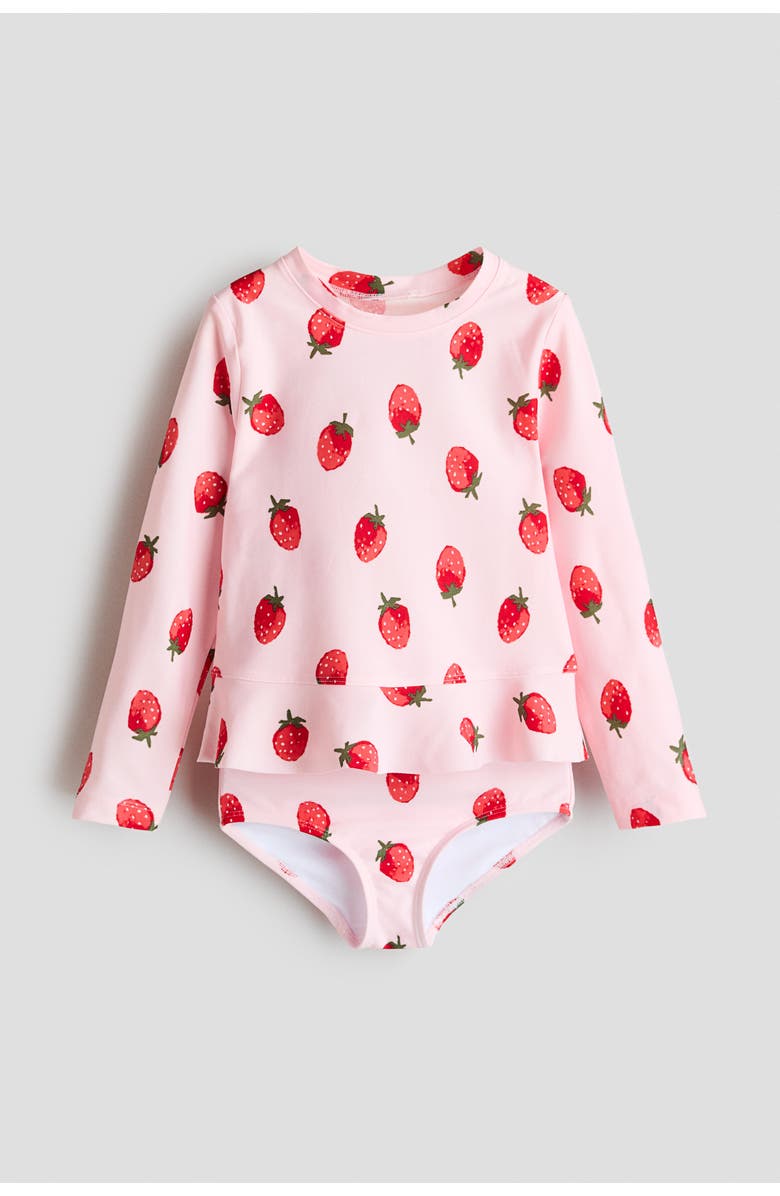 H&M Printed swim set, Main, color, Light Pink/Strawberries
