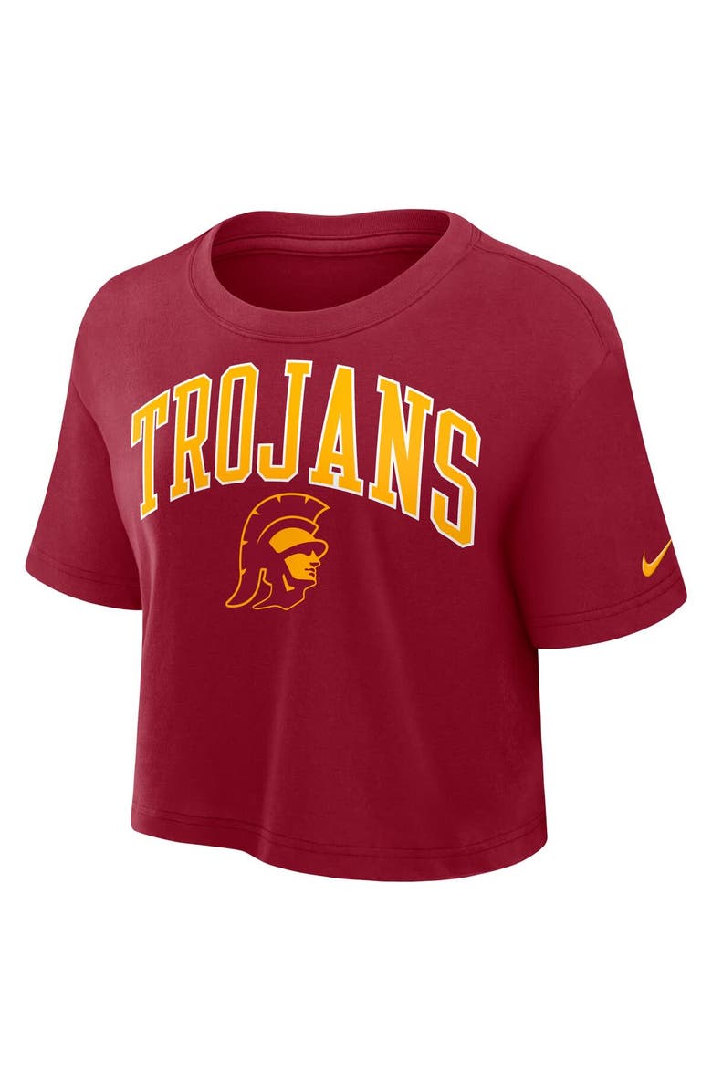 Nike Women's Nike Cardinal USC Trojans Athletic Prep Arch Performance Cropped T-Shirt, Alternate, color, Cardinal