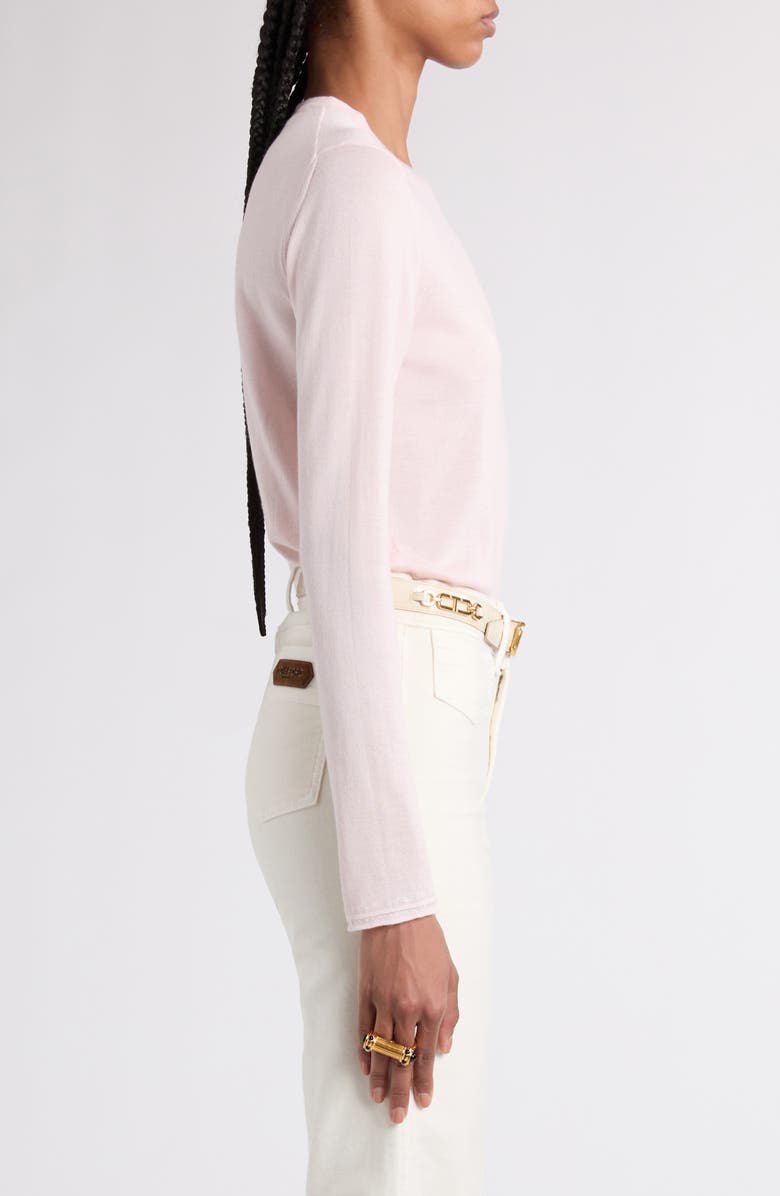 TOM FORD Fine Gauge Cashmere & Silk Crewneck Sweater, Alternate, color, Dp649 Rose Petal