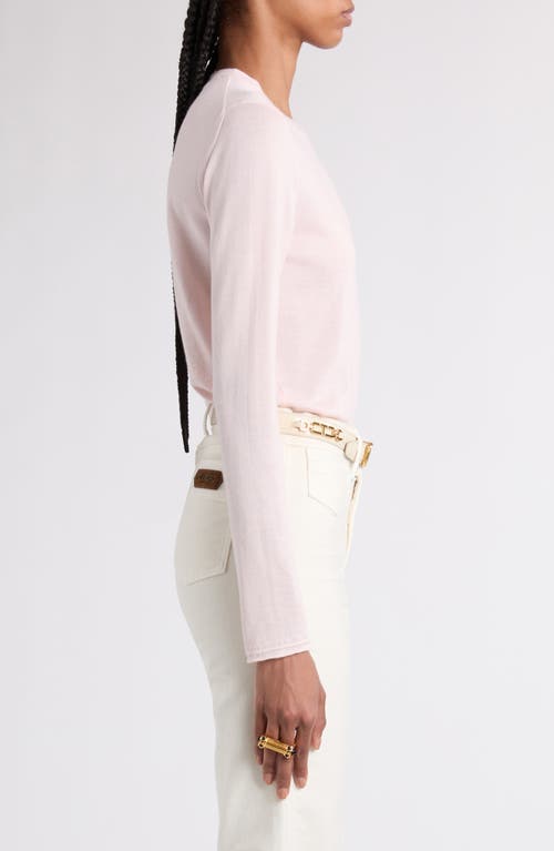 Tom Ford Fine Gauge Cashmere & Silk Crewneck Sweater In Dp649 Rose Petal