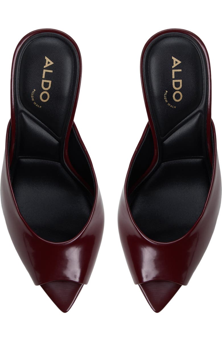 ALDO Elenara Pointed Peep Toe Mule, Alternate, color, Burgundy