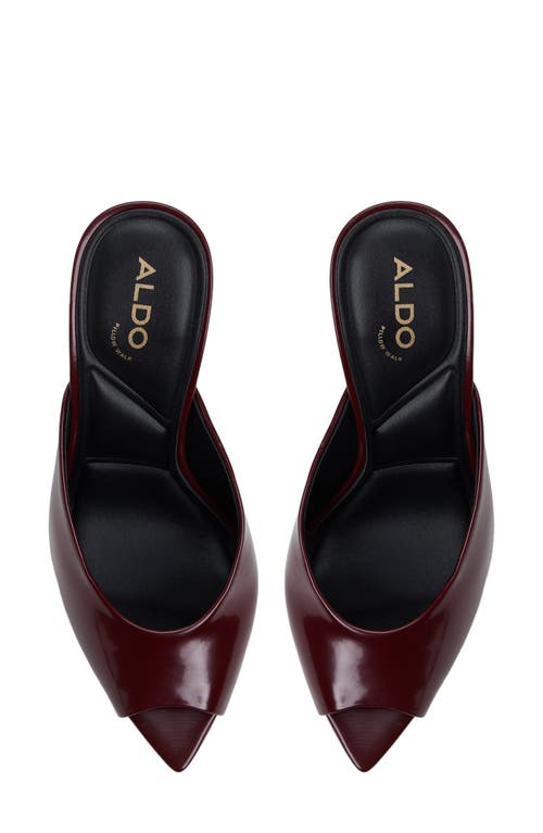 Aldo Elenara Pointed Peep Toe Mule In Burgundy