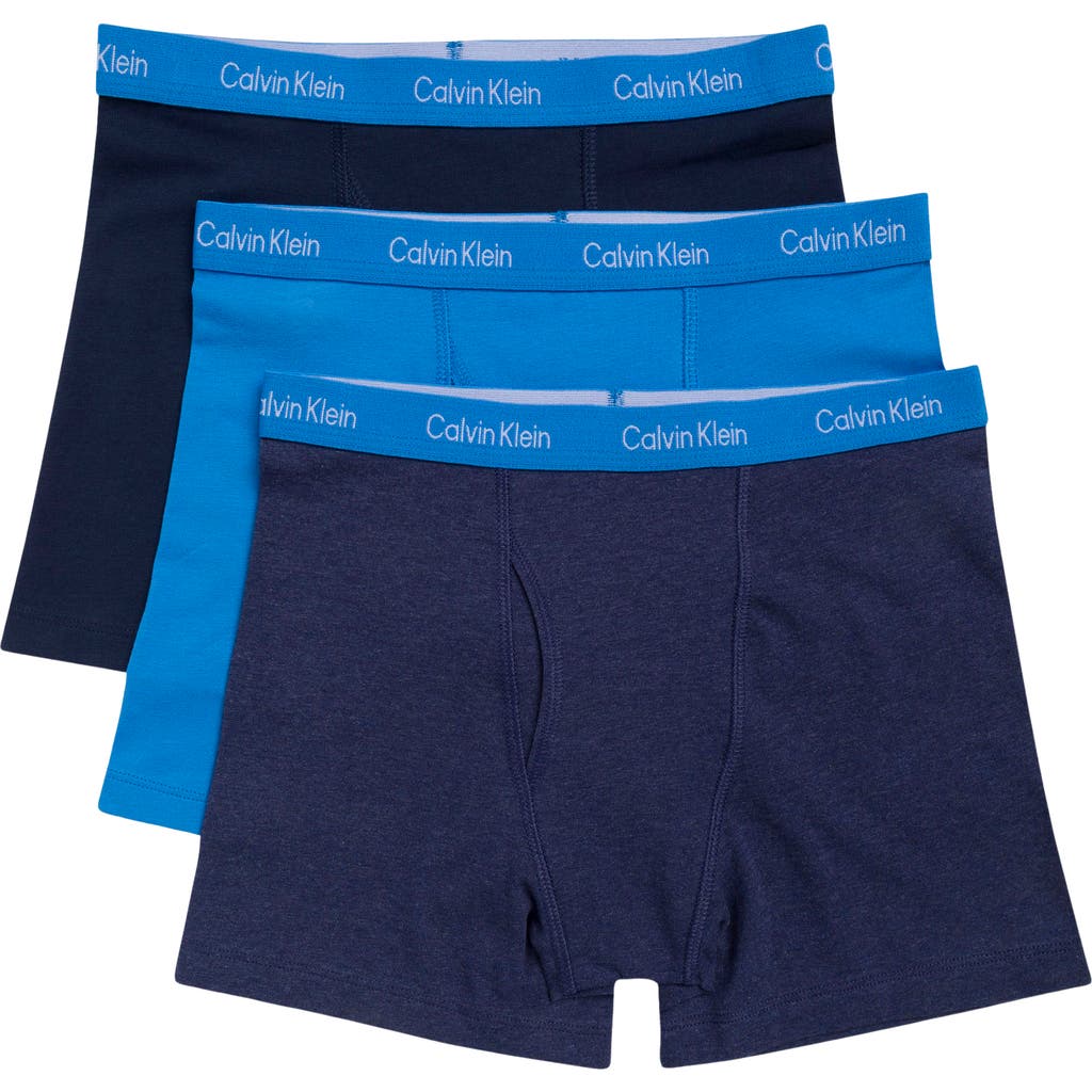 Calvin Klein Kids' Assorted 3-pack Stretch Cotton Boxer Briefs In Multi