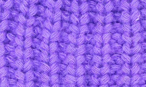 Portolano Chunky Wool Blend Beanie With Faux Fur Pompom In Purple